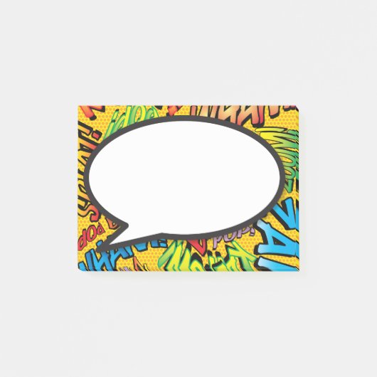 Post-it® Bulle de bande dessinée de discours amusant modern (Devant)
