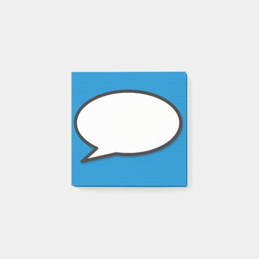 Post-it® Bulle de bande dessinée drôle moderne bleu (Devant)