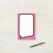 Post-it® Bulle de bande dessinée drôle rose (Sur un bureau)