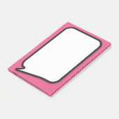Post-it® Bulle de bande dessinée drôle rose (Incliné)