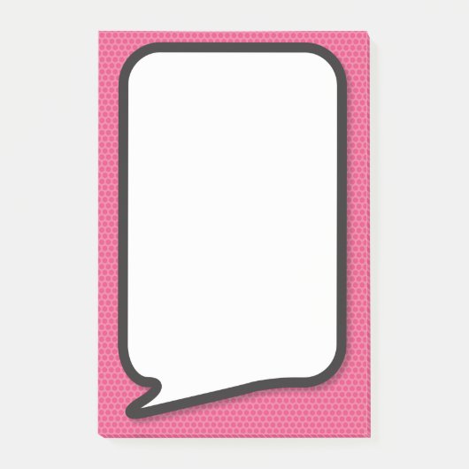 Post-it® Bulle de bande dessinée drôle rose (Devant)