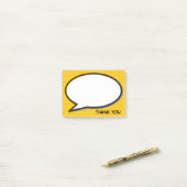 Post-it® Bulle de bande dessinée Pop Art Merci (Sur un bureau)