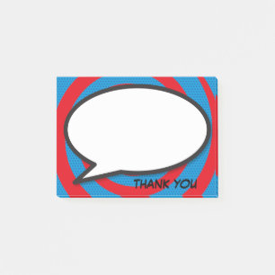 Post-it® Bulle de bande dessinée Pop Art Merci