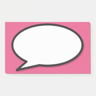 Post-it® Bulle de bande dessinée simple et rose amusante