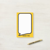 Post-it® Bulle de dialogue amusante Merci (Sur un bureau)
