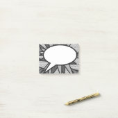 Post-it® Bulle de dialogue de bande dessinée noire et blanc (Sur un bureau)
