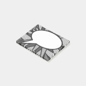 Post-it® Bulle de dialogue de bande dessinée noire et blanc (Incliné)