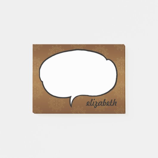 Post-it® Bulle de dialogue Nom personnalisé (Devant)