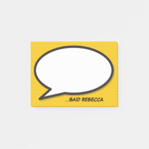 Post-it® Bulle de dialogue personnalisée Bande dessinée Pop