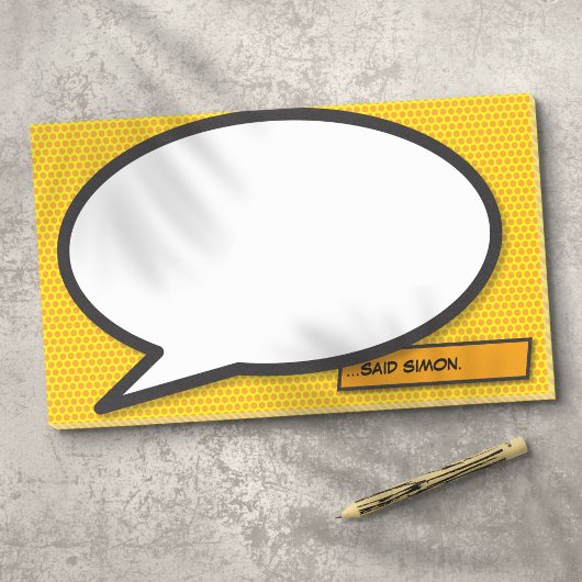 Post-it® Bulle de dialogue personnalisée Fun Comic Book