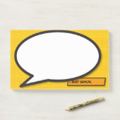 Post-it® Bulle de dialogue personnalisée Fun Comic Book (Sur un bureau)