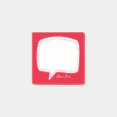 Post-it® Bulle de dialogue rouge nom personnalisé (Devant)