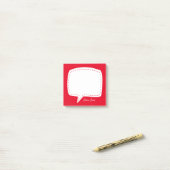 Post-it® Bulle de dialogue rouge nom personnalisé (Sur un bureau)