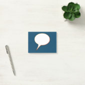 Post-it® Bulle de discussion blanche et noire nom personnal (Bureau)