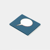 Post-it® Bulle de discussion blanche et noire nom personnal (Incliné)
