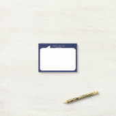 Post-it® Bulle de discussion bleue et blanche Nom personnal (Sur un bureau)