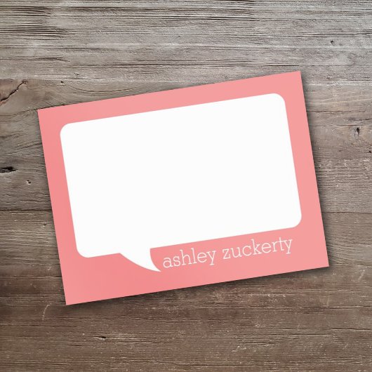 Post-it® Bulle de discussion corail et blanc Nom personnali