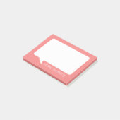 Post-it® Bulle de discussion corail et blanc Nom personnali (Incliné)