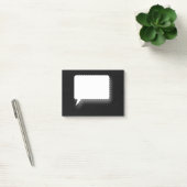 Post-it® Bulle de discussion en noir et blanc Nom personnal (Bureau)
