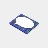 Post-it® Bulle de parole de structure atomique bleue Scienc (Incliné)