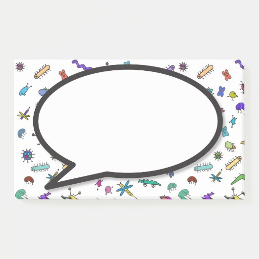 Post-it® Bulle de parole Mini Bugs et Mini Beasts (Devant)
