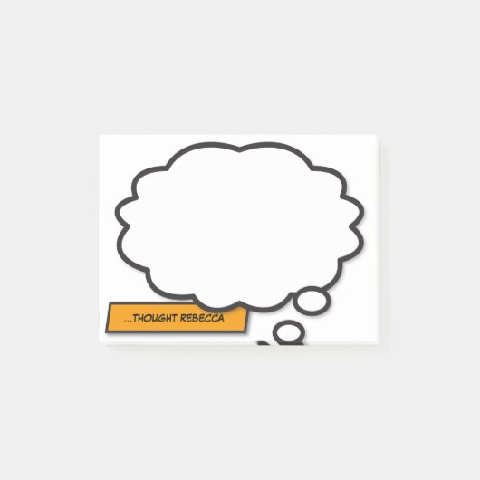 Post-it® Bulle de pensée de nom personnalisé Fun Bande dess (Devant)