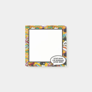 Post-it® Bulle de texte de bande dessinée drôle Nom Message