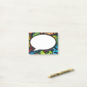 Post-it® Bulle de texte de bande dessinée moderne amusante (Sur un bureau)