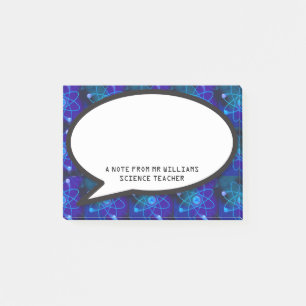 Post-it® Bulle de texte sur la structure atomique Science