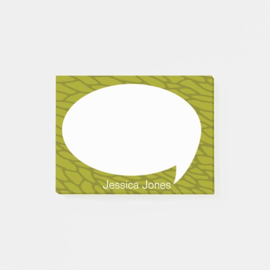Post-it® Bulle d'entretien de vert de chaux arrondie (Devant)