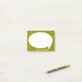 Post-it® Bulle d'entretien de vert de chaux arrondie (Sur un bureau)