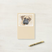 Post-it® Bullmastiff Painting - Cute Original Dog Art (Sur un bureau)