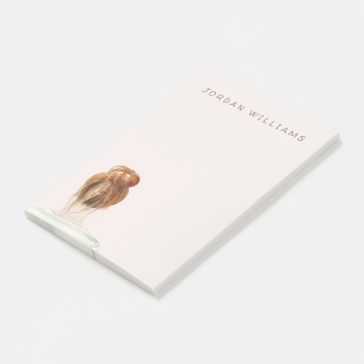 Post-it® Bun de noeud à cheveux rouges (Incliné)