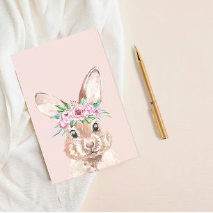 Post-it® Bunny D'Aquarelle Rose Pastel Moderne Avec Fleurs