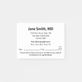 Post-it® Bureau des médecins Noir Blanc Votre prochain rend (Devant)