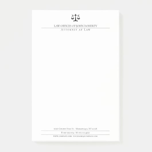 Post-it® BUREAU DU DROIT | Élégant (Devant)