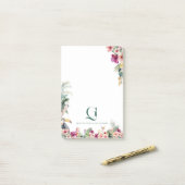 Post-it® Bureau Personnalisé Tropical Monogram Floral (Sur un bureau)
