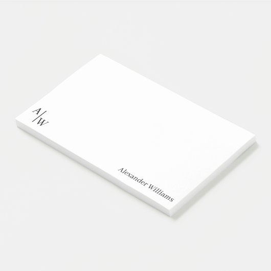 Post-it® Bureau professionnel initial de 2 monogrammes élég (Incliné)