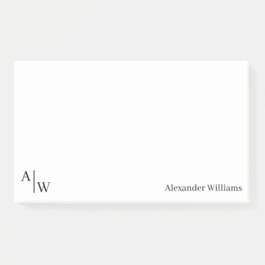 Post-it® Bureau professionnel initial de 2 monogrammes élég (Devant)