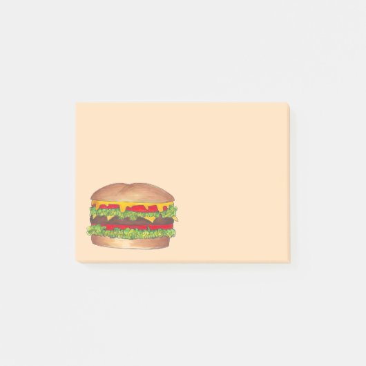 Post-it® Burger au fromage Hamburger Cheeseburger Restaurat (Devant)