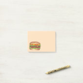 Post-it® Burger au fromage Hamburger Cheeseburger Restaurat (Sur un bureau)
