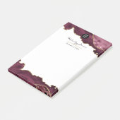 Post-it® Burgundy et géode d'agate dorée Pierre précieuse P (Incliné)