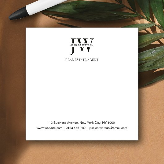 Post-it® Business Address Monogram Real Estate Business