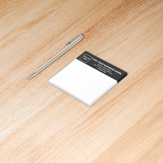 Post-it® Business Black Heading White Carré poster une note
