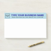 Post-it® Business Light Blue Titre Grand billet il note (Sur un bureau)