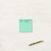 Post-it® Business Light Carré Turquoise poster sa note (Sur un bureau)