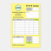Post-it® Business Logo Invoice Receipts | Custom Yellow Pad (Devant)