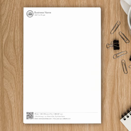 Post-it® Business Stationary Template With Logo And QR Code