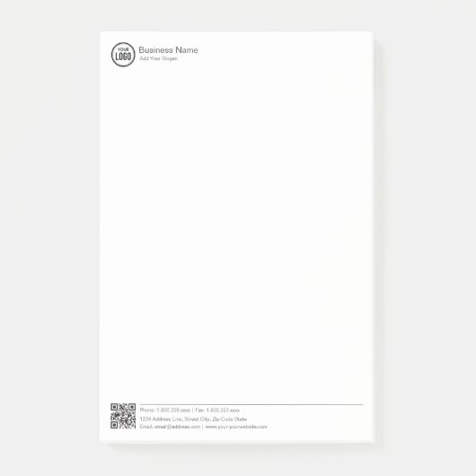 Post-it® Business Stationary Template With Logo And QR Code (Devant)