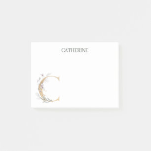 Post-it® C Monogramme Floral Personnalisé